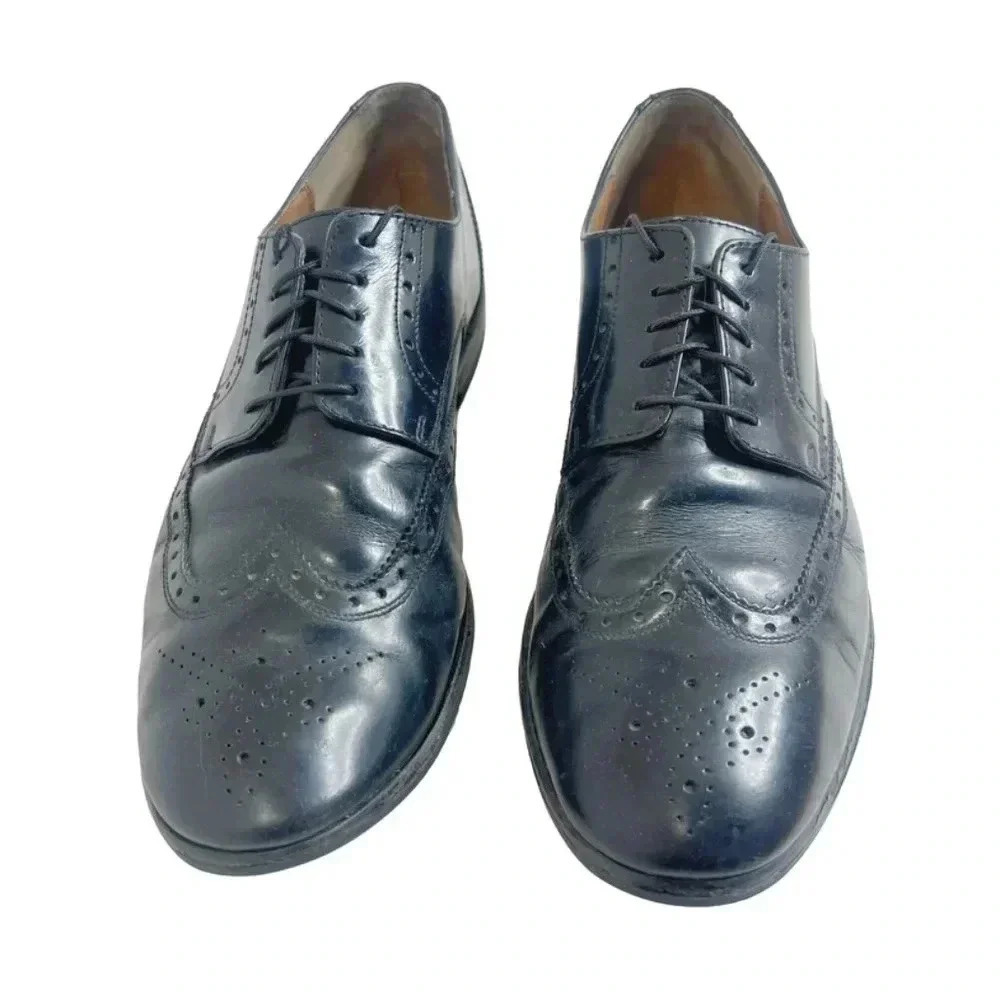 Florsheim Brookside Black Leather Wingtip Oxford Men's Size 10 - Picture 3 of 11
